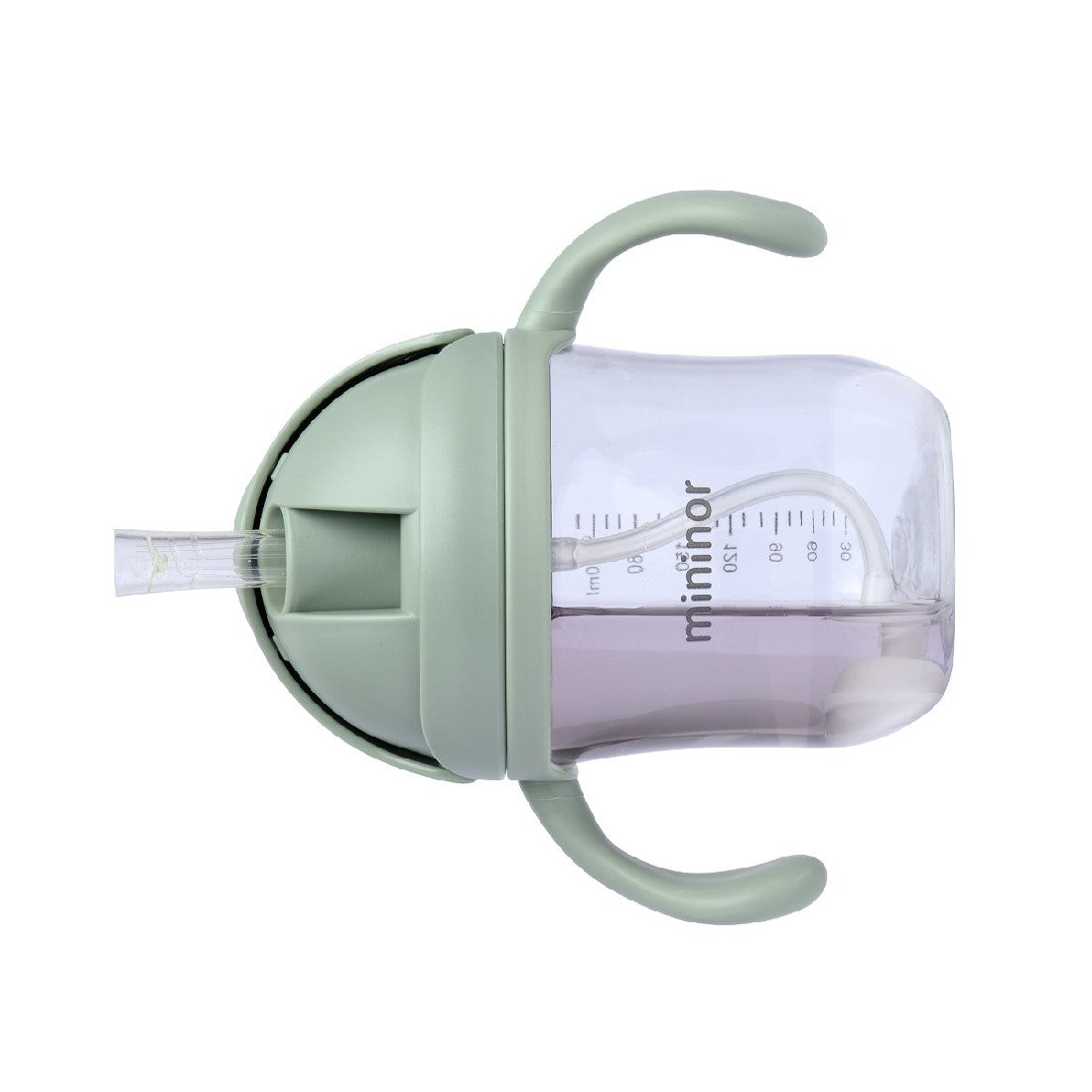 Mininor Tritan Straw Bottle 220ml - Green