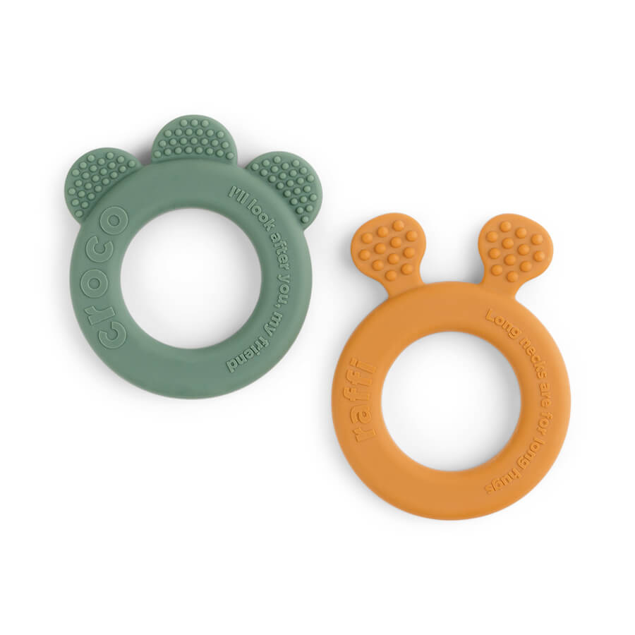 Done By Deer Teether 2pk Deer Friends - Mustard/Green