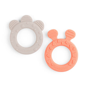 Done By Deer Teether 2pk Deer Friends - Sand/Coral