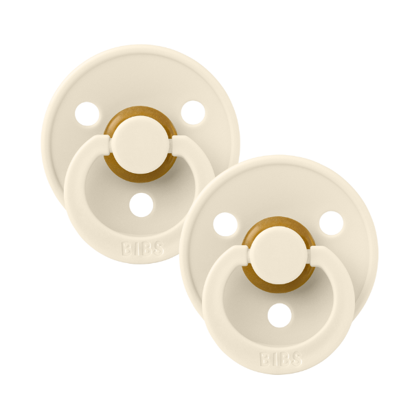 BIBS Dummies Twin Pack Size 3 (18+ months) Round - Ivory/Ivory