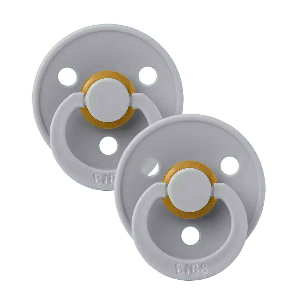 BIBS Dummies Twin Pack Size 3 (18+ months) Round - Cloud/Cloud
