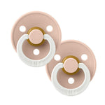 Load image into Gallery viewer, BIBS Dummies Colour GLOW 2 Pack Round - Blush [SZ:1 (0+ months)]
