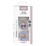 Load image into Gallery viewer, BIBS Dummies Twin Pack Size 2 (6+ months) Round Studio Colour - Jasmine Fossil Grey Mix
