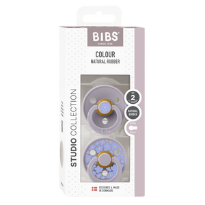 BIBS Dummies Twin Pack Size 2 (6+ months) Round Studio Colour - Jasmine Fossil Grey Mix