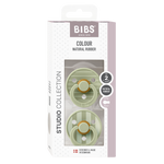 Load image into Gallery viewer, BIBS Dummies Twin Pack Size 2 (6+ months) Round Studio Colour - Pin Sage Mix
