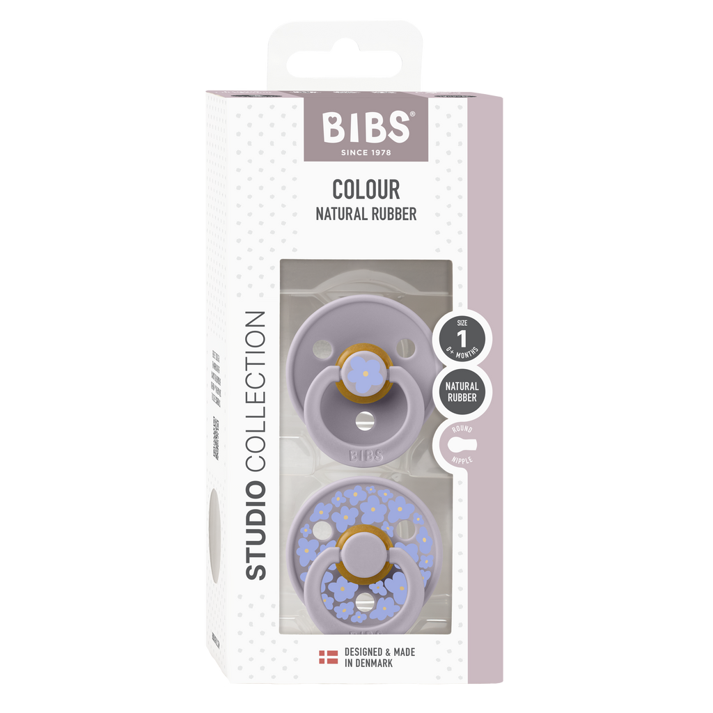 BIBS Dummies Twin Pack Size 1 (0+ months) Round Studio Colour - Jasmine Fossil Grey Mix