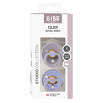 Load image into Gallery viewer, BIBS Dummies Twin Pack Size 1 (0+ months) Round Studio Colour - Jasmine Fossil Grey Mix
