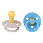 Load image into Gallery viewer, BIBS Dummies Colour 2 Pack Round - Mushroom/Breeze [SZ:1 (0+ months)]
