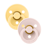 Load image into Gallery viewer, BIBS Dummies Colour 2 Pack Round - Pale Butter/Petal [SZ:1 (0+ months)]
