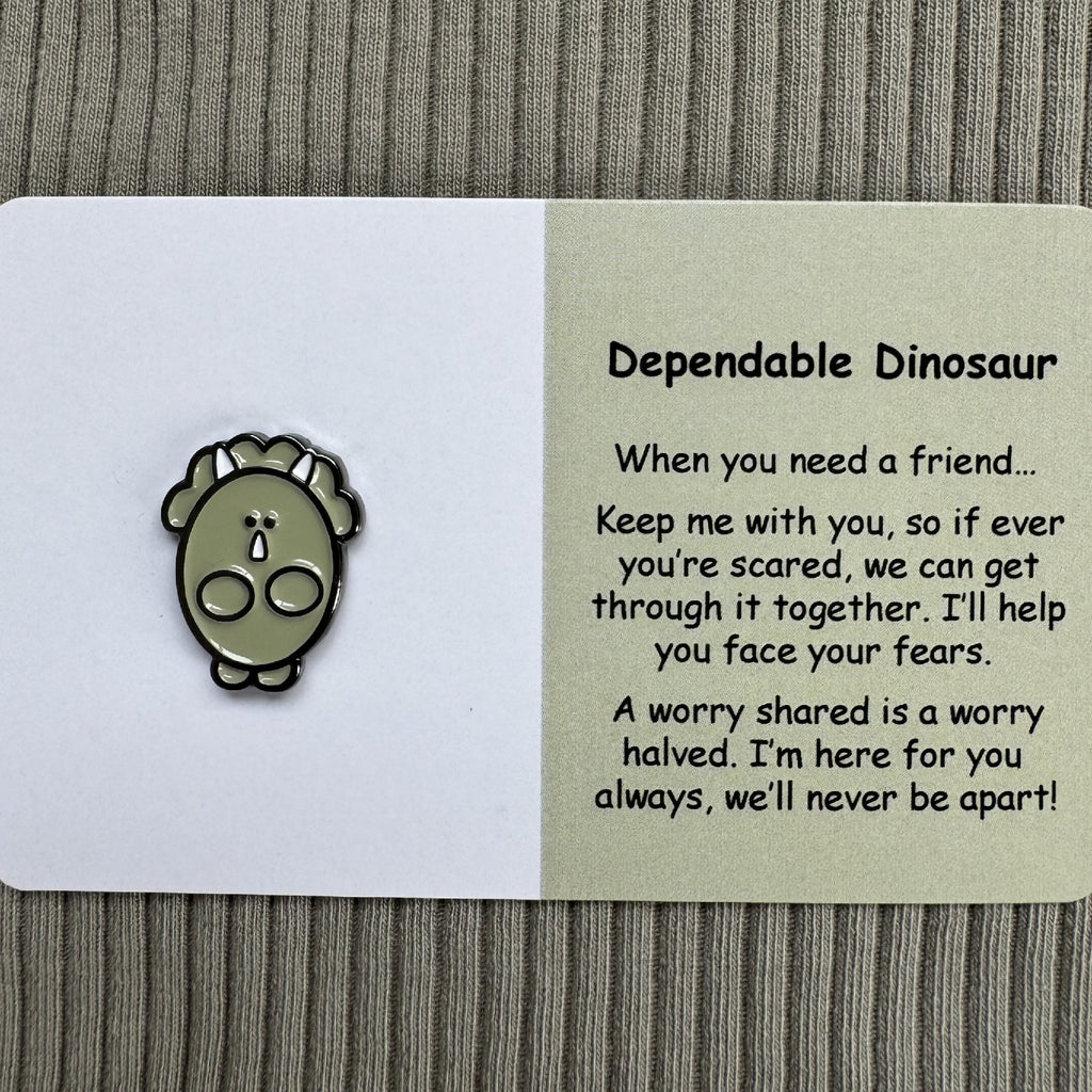 Little Joys Wellbeing Pin - Dependable Dinosaur