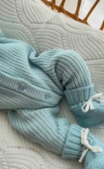 Load image into Gallery viewer, Confetti Kidz Chunky Knit Romper - Traditional Blue [SZ:NEWBORN (0000)]
