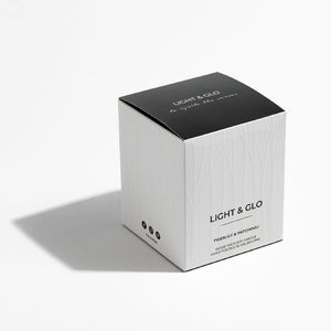 Light & Glo Candle Tigerlily & Patchouli - White