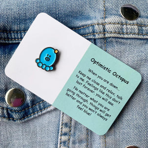 Little Joys Wellbeing Pin - Optimistic Octopus