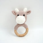Load image into Gallery viewer, Petite Vous Crochet Ring Rattle - Jasper Cow

