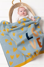 Load image into Gallery viewer, Indus Design Blanket - Love Heart Blue
