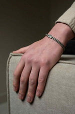 Load image into Gallery viewer, Steel &amp; Barnett - Svelte Stephen - Matte Silver - 5mm Cuban Link Stainless Steel Bracelet [CLR:STAINLESS STEEL SZ:S (18-19cm)]
