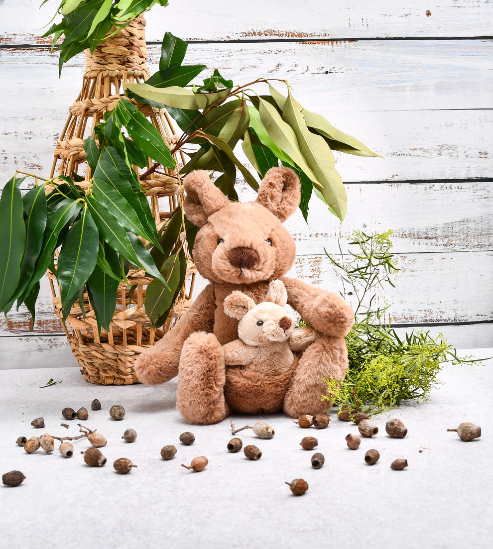 Petite Vous Plush Soft Toy - Koko The Kangaroo & Baby Jojo 