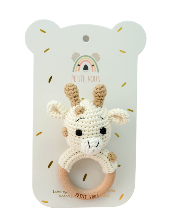 Petite Vous Crochet Ring Rattle - Percy Giraffe