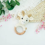 Load image into Gallery viewer, Petite Vous Crochet Ring Rattle - Percy Giraffe
