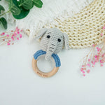 Load image into Gallery viewer, Petite Vous Crochet Ring Rattle - Ellis Elephant
