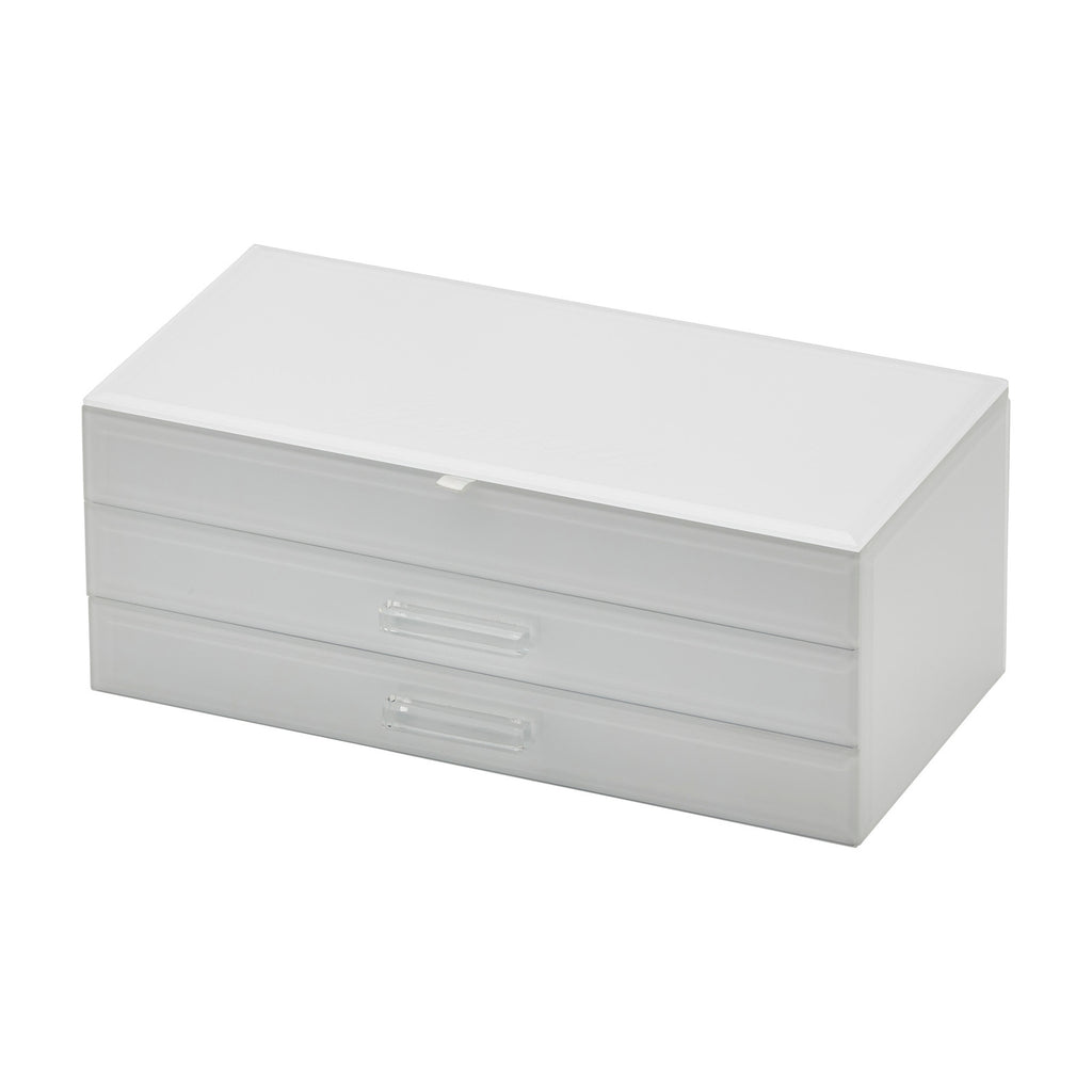 One Six Eight London Gabriella Glass Jewellery Box - White Large