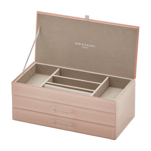 One Six Eight London Gabriella Glass Jewellery Box - Blush Large