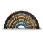 Load image into Gallery viewer, Mushie Rainbow Stacker Toy - Hillside
