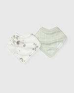 Load image into Gallery viewer, LouLou Lollipop Bandana Bib Set 2pk - Hedgehogs
