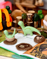 Load image into Gallery viewer, Tara Treasures Felt Life Cycle of a Dinosaur - Brontosaurus
