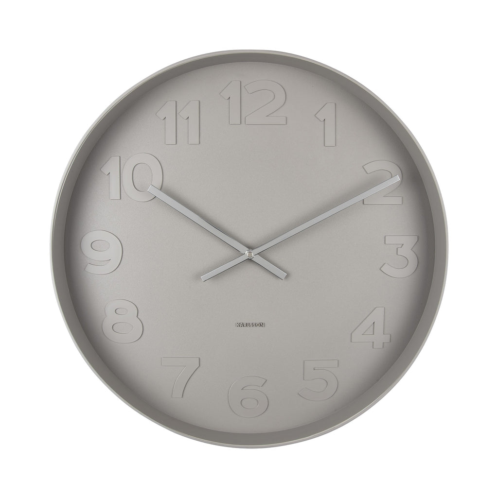 Karlsson Mr Grey Wall Clock 51cm - Warm Grey