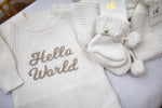 Load image into Gallery viewer, Confetti Kidz Cotton Hello World Knit Romper - Milk [SZ:NB 0000]
