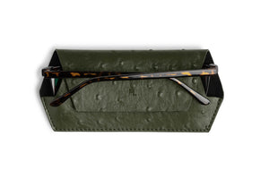 Fox and Leo Glasses Case - Ostrich Olive