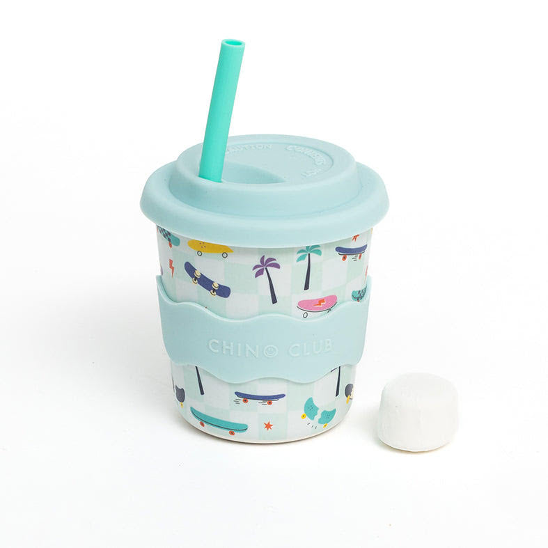 Chino Club Kids Keep Cup & Straw 8oz - Skateboard