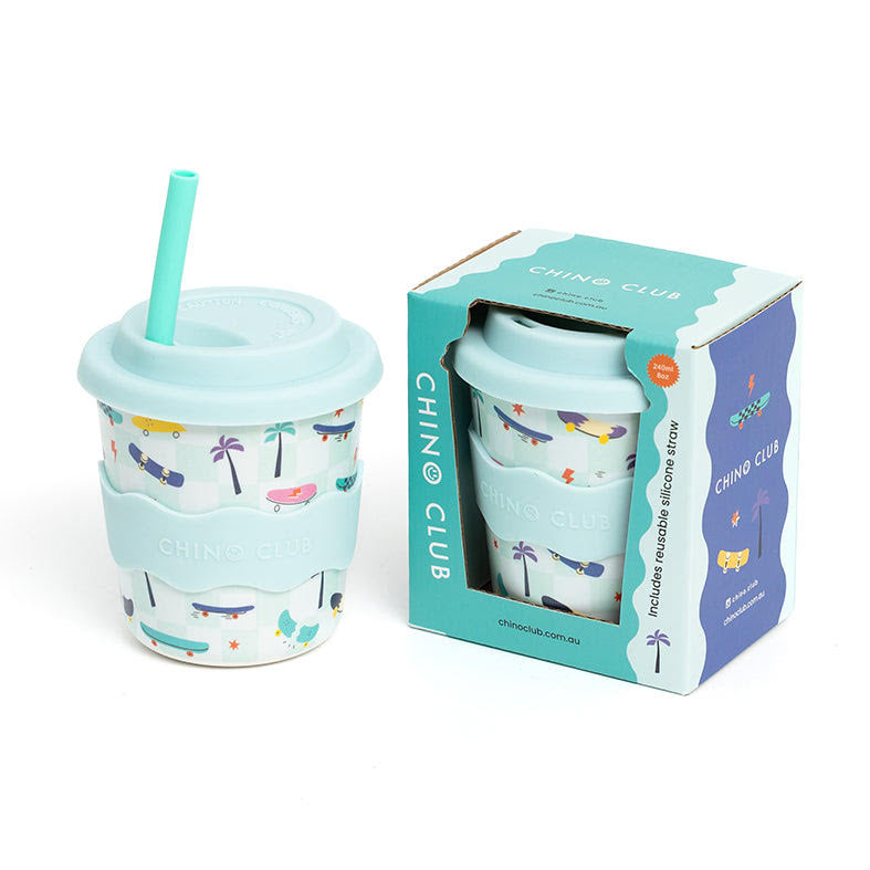 Chino Club Kids Keep Cup & Straw 8oz - Skateboard