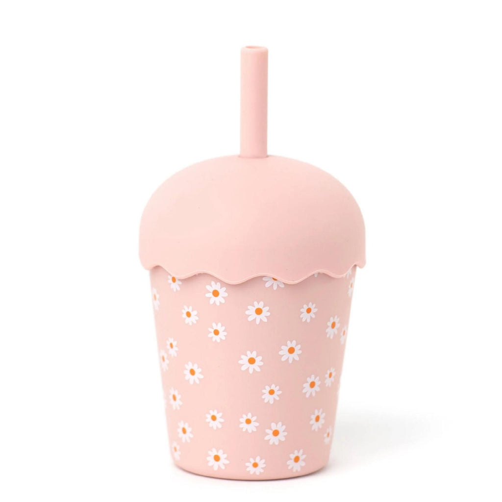 Chino Club Mini Smoothie Cup & Straw - Pink Daisy 