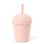 Load image into Gallery viewer, Chino Club Mini Smoothie Cup &amp; Straw - Pink Daisy 
