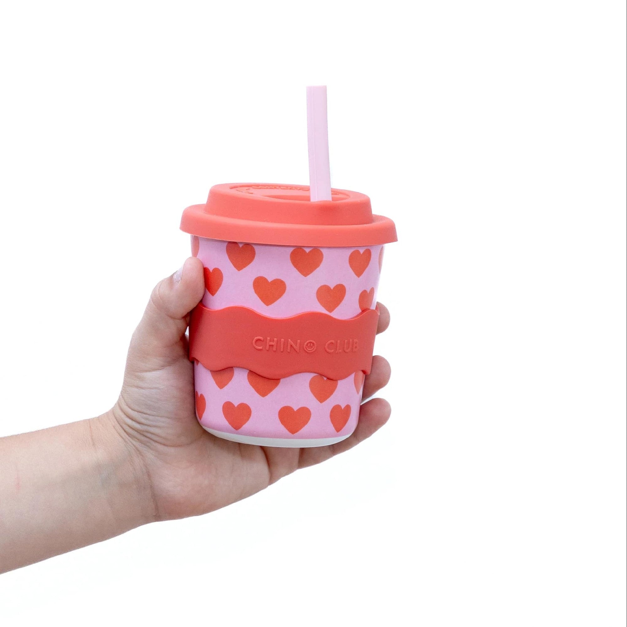 Chino Club Kids Keep Cup & Straw 8oz - Hearts