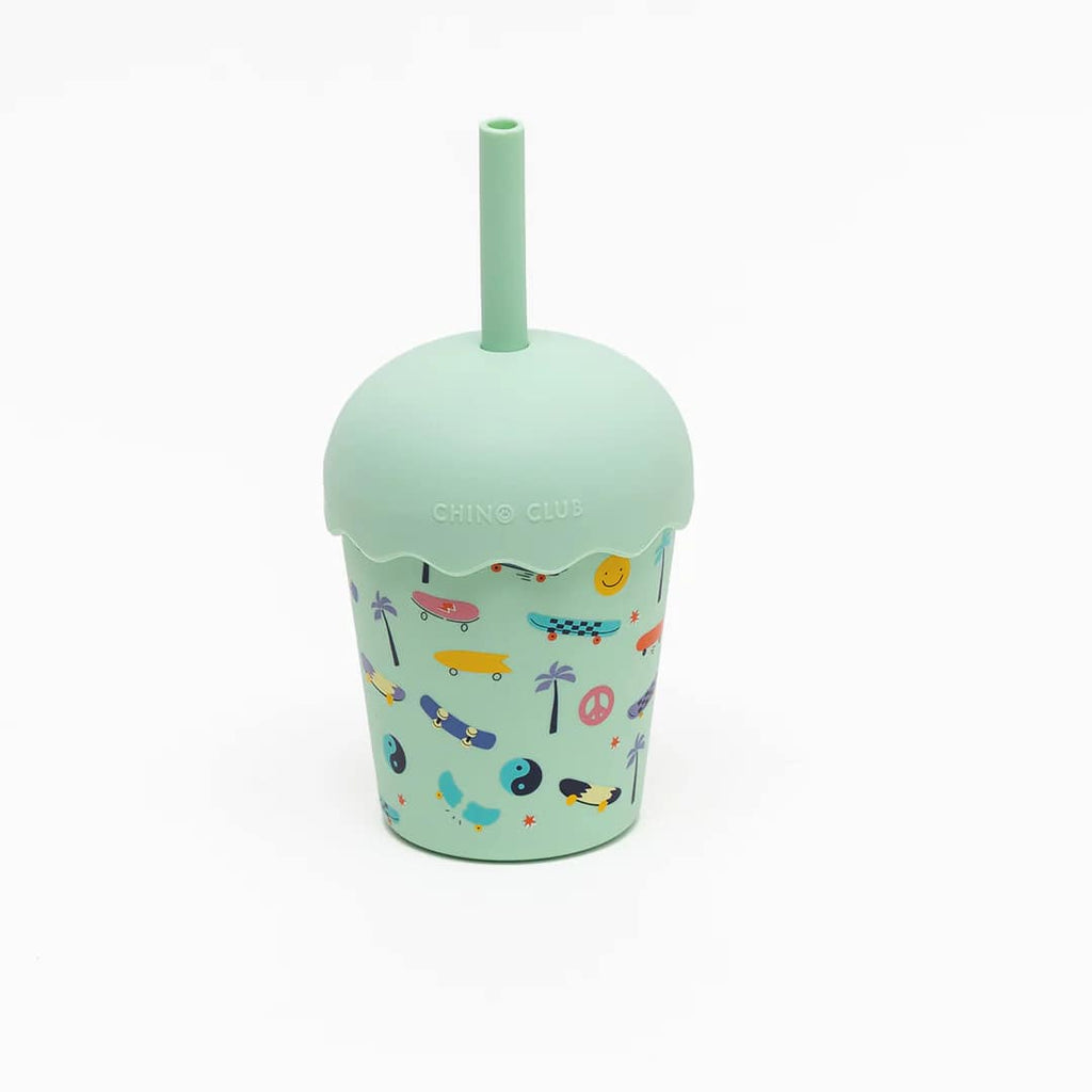 Chino Club Mini Smoothie Cup & Straw 200ml - Skate Green