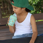 Load image into Gallery viewer, Chino Club Mini Smoothie Cup &amp; Straw 200ml - Skate Green
