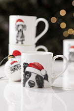 Load image into Gallery viewer, Ashdene Fine Bone China Santa Paws Pups Mug - Border Collie
