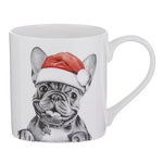 Load image into Gallery viewer, Ashdene Fine Bone China Santa Paws Pups Mug - French Bulldog
