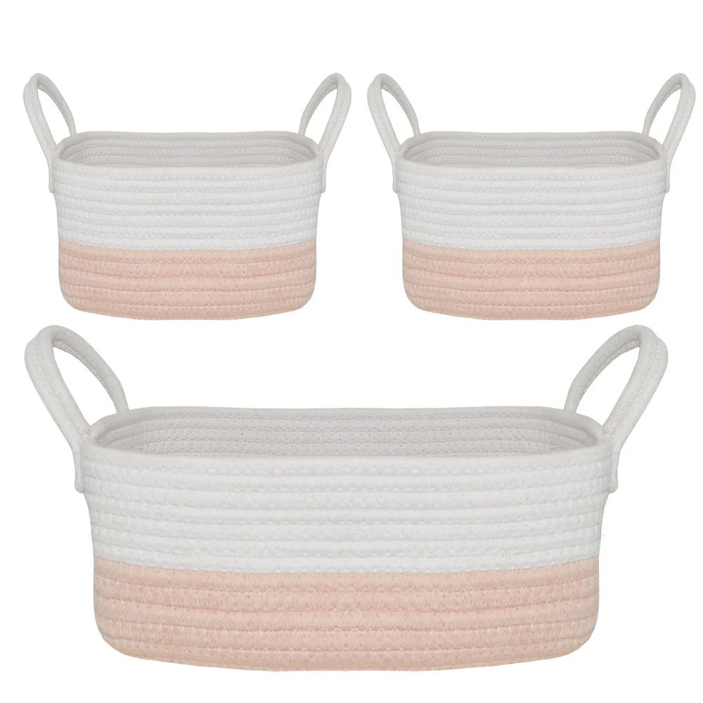 Living  Textiles 3 Piece Storage Set - Blush/White