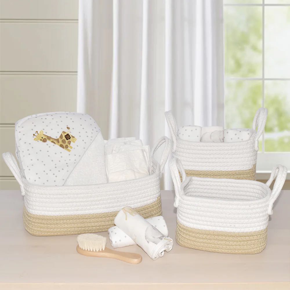 Living  Textiles 3 Piece Storage Set - Natural/White