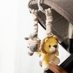 Load image into Gallery viewer, Living  Textiles Stroller Toy 2 pack - Zebra &amp; Lion
