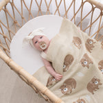 Load image into Gallery viewer, Living Textiles Australiana Baby Blanket - Wombat/Beige
