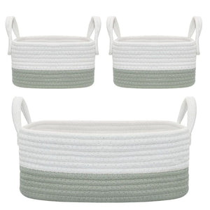 Living  Textiles 3 Piece Storage Set - Sage/White