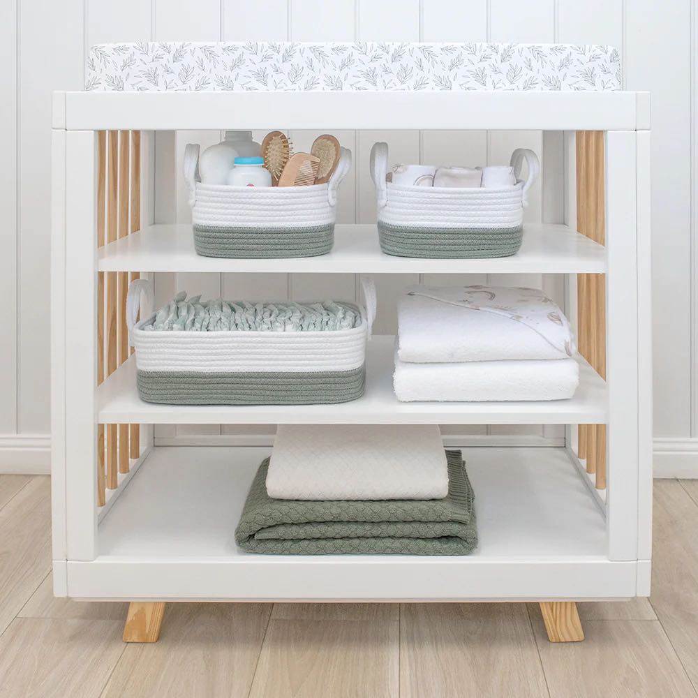 Living  Textiles 3 Piece Storage Set - Sage/White