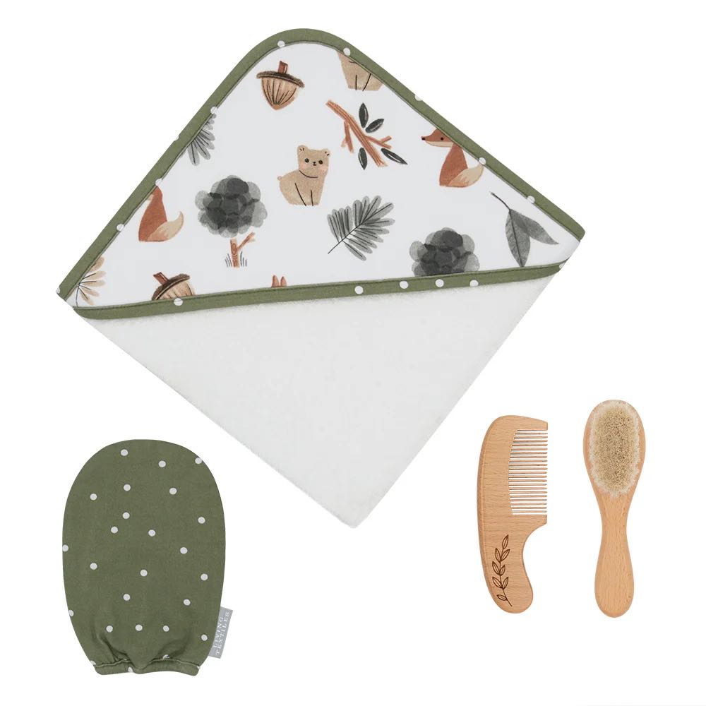 Living  Textiles 4pc Baby Bath Gift Set - Forest Retreat 