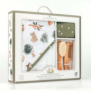 Living  Textiles 4pc Baby Bath Gift Set - Forest Retreat 