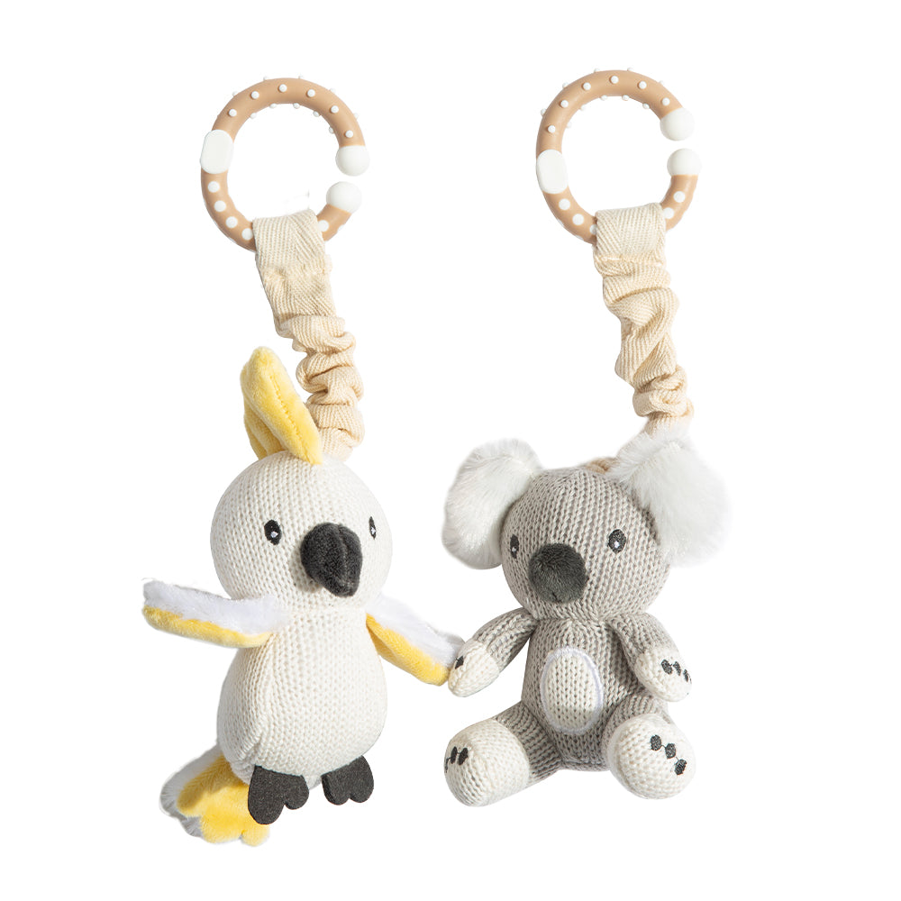 Living Textiles 2pk Stroller Toys - Cockatoo & Koala